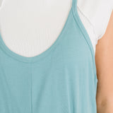 Totally Me Spaghetti Strap Jumpsuit Dusty Teal