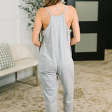 Totally Me Spaghetti Strap Jumpsuit Grey
