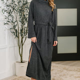 Travel Plush Knit Dress in Charcoal