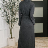 Travel Plush Knit Dress in Charcoal