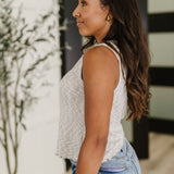 What's the Plan Lettuce Hem Tank in Heather Grey