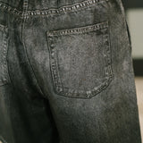 Zenim Printed High Waisted Shorts in Charcoal