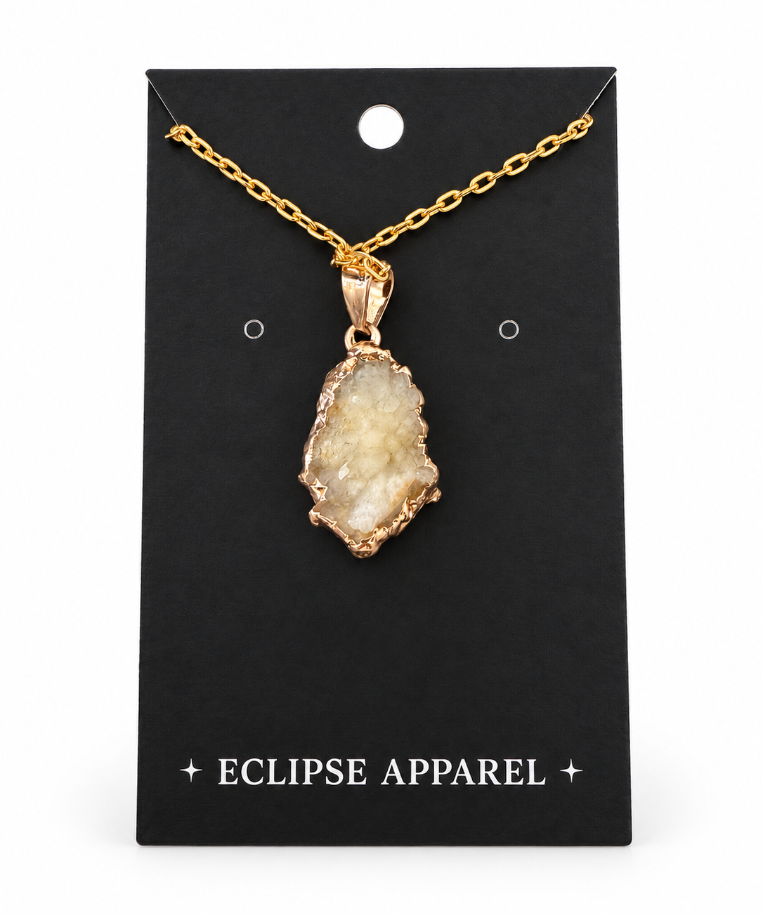 Druzy Amethyst Pendant Necklace - 18k Gold Plated