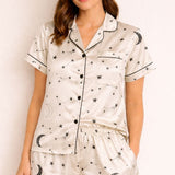 Women's Celestial Pajama Set - Moon & Stars Print Sleepwear
