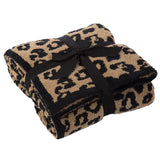 Luxe Leopard Knit Throw Blanket