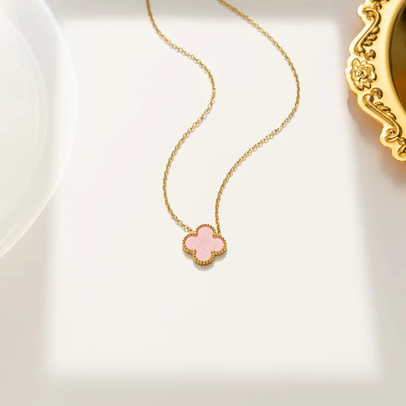 Clover Charm Enamel Necklace