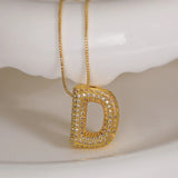 Bubble Letter Initial 18k Gold Plated
