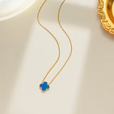 Clover Charm Enamel Necklace