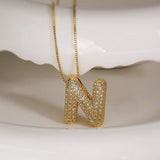 Bubble Letter Initial 18k Gold Plated