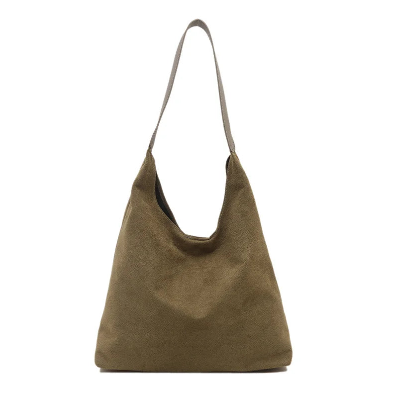 Soft Suede Slouch Shoulder Bag