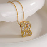 Bubble Letter Initial 18k Gold Plated