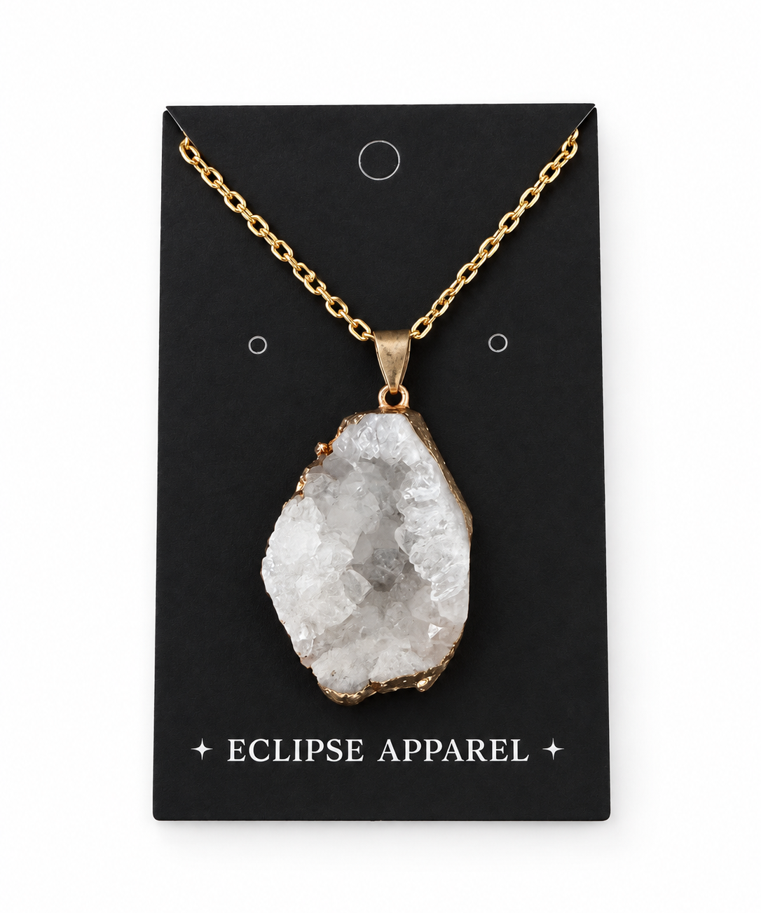Druzy Amethyst Pendant Necklace - 18k Gold Plated