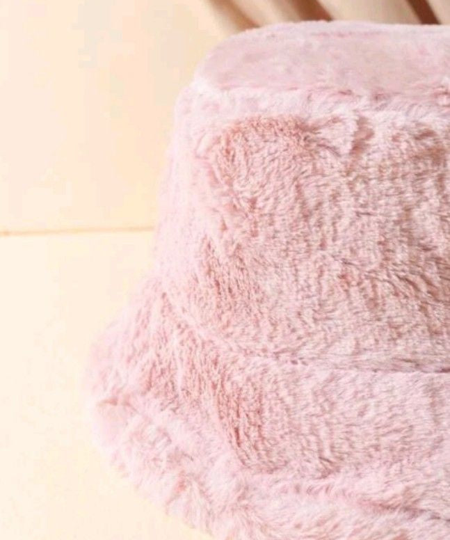 Fuzzy Pink Bucket Hat - Valentine's Day
