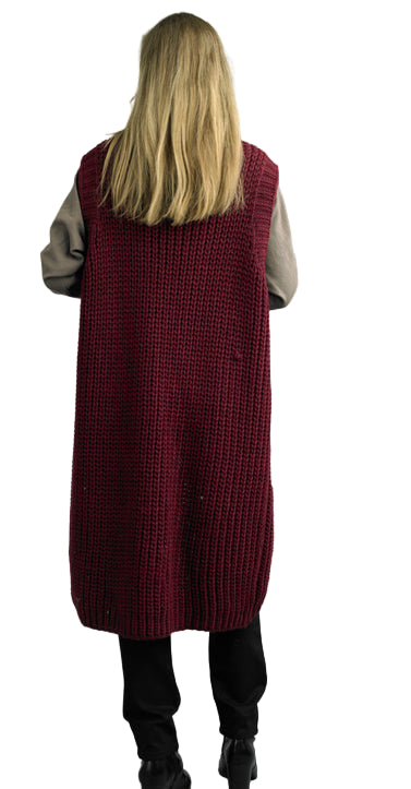 Cable Knit Duster Vest by Tempo Paris