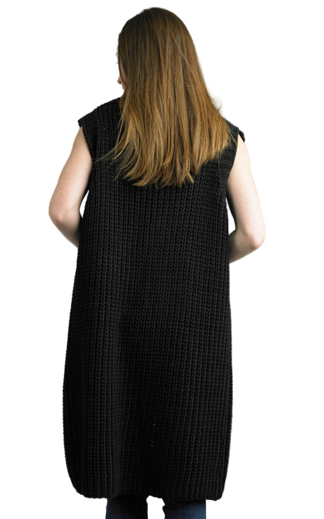 Cable Knit Duster Vest by Tempo Paris