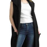 Cable Knit Duster Vest by Tempo Paris