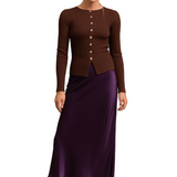 Satin Bias Midi Skirt