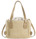 Woven Market Tote Bag with Drawstring Insert