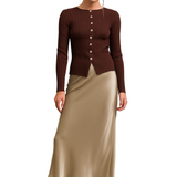 Satin Bias Midi Skirt