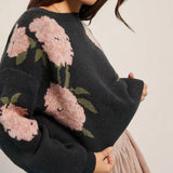 Floral Cable Knit Sweater